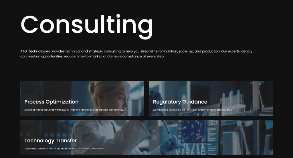 Section Consulting A.I.G. Technologies, optimisation et conformité réglementaire